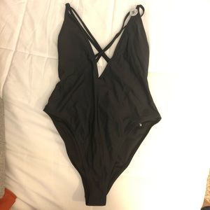 Black one piece swimsuit